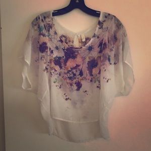 Sheer floral blouse